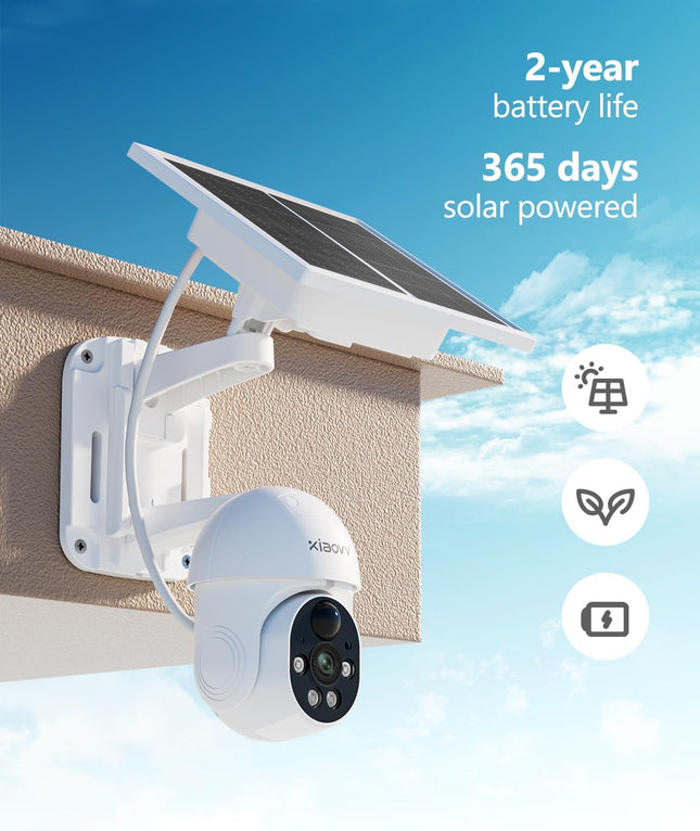 Solar Security Cameras Wireless Outdoor Surveillance with Solar Powered,360° Panoramic View