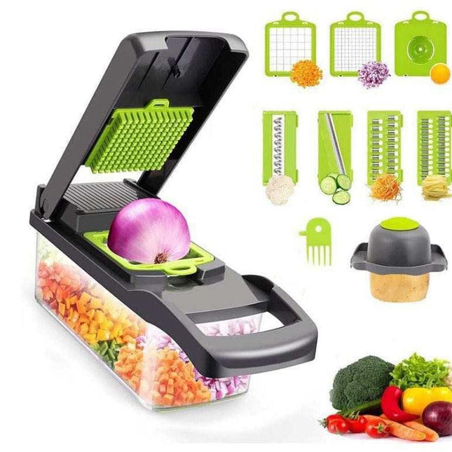 Generic Vegetable Chopper, Pro Onion Chopper, Multifunctional 16 in 1 Food Premium Kitchen Copper-Infused Vegetable Cutter, Bread Slicer, Home Essentials, QCQ-1