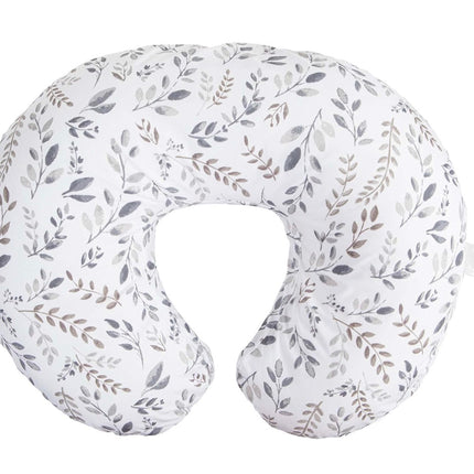 Boppy Nursing Pillow Original Support, Gray Taupe Leaves, Ergonomic Nursing Essentials for Bottle and Breastfeeding, Firm Fiber Fill, with Removable Nursing Pillow Cover, Machine Washable