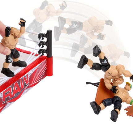 Mattel WWE Action Figure Playset Knuckle Crunchers Rebound Ring with Accessories and Flex Mat Technology