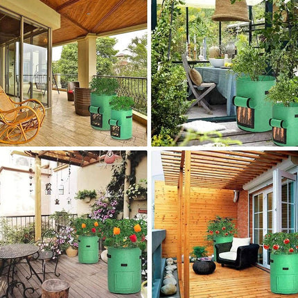 3 Pack 7 Gallon Grow Bags, Breathable Nonwoven Fabric Pots, Potato Grow Bag with Handles,Heavy Duty Thickened Vegetable/Flower/Plant Grow Bags(3 Color)