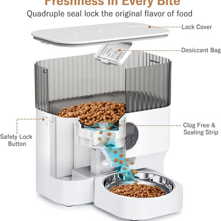 XHOUND 5L Automatic Pet Smart Timed Dry Food Feeder for Small & Medium Pets