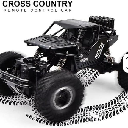 ROVER Remote Control Rock Crawler Truck – 4WD RC Off-Road Vehicle with Shock Absorbers, Big Wheels, and Rechargeable Battery