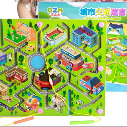 Kids Magnetic Maze Puzzle - City Traffic Learning Toy