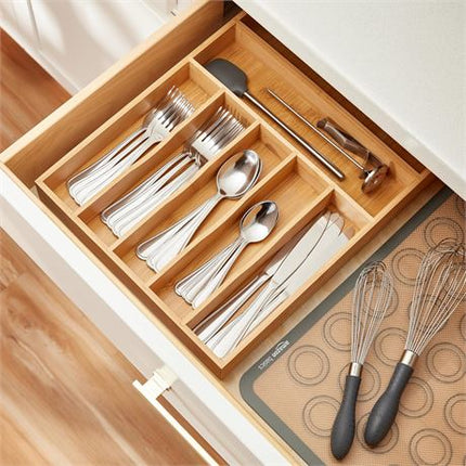 AMAZONBASIC 20-PC Stainless Steel Satin Matte Flatware Set