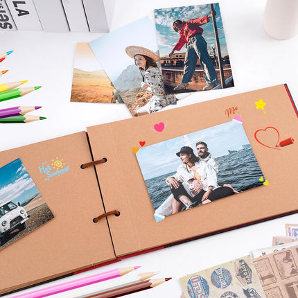 Our Adventure Book Scrapbook Retro Style Embossed Photo Album Travel Scrap Book
