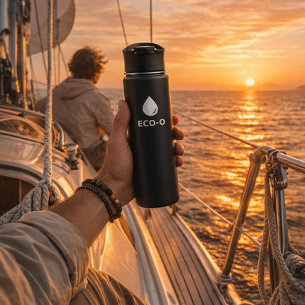 ECO-O Insulated Stainless Steel Water Bottle – 500 ml | 24h Cold / 12h Hot | Leak-Proof, BPA-Free & Dishwasher Safe | Designed in Canada
