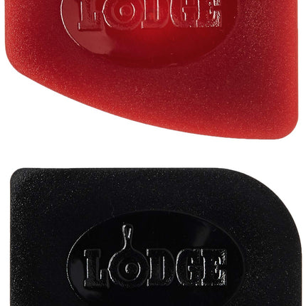 Lodge SCRAPERPK Durable Polycarbonate Pan Scrapers, Red and Black, 2 Count