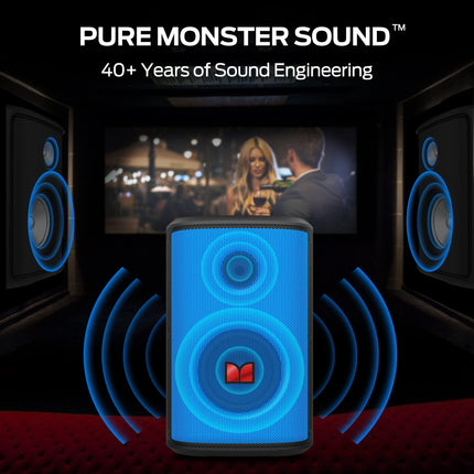 Monster Sparkle Bluetooth Speaker Loud, 120W Peak Portable Speaker with Powerful Sound and Heavy Bass, Full-Screen Colorful Lights, 30H Playtime, AUX, USB Playback, Waterproof,Suitable for Parties.