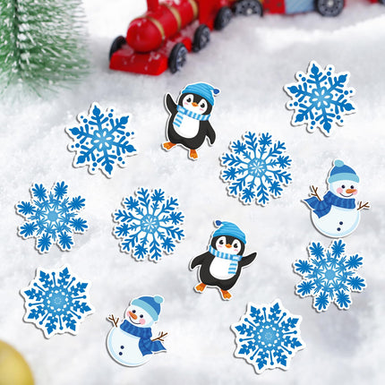 Sinbana 12pcs/6 Pairs Screen Door Magnets Decorations, Christmas Winter Snowflake Snowman Penguin Flexible Magnetic Double Sided Screen Savers for Pet Bird Protection Fridge Decals Cruise Door Decor