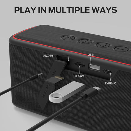 Monster Shock Plus Bluetooth Speaker, Portable Speaker with 40W Loud Stereo Sound, Bluetooth 6.0, TWS Pairing, 20H Playtime,Support AUX/TF Card, IPX6 Waterproof Wireless Speakers for Travel,Home,Party
