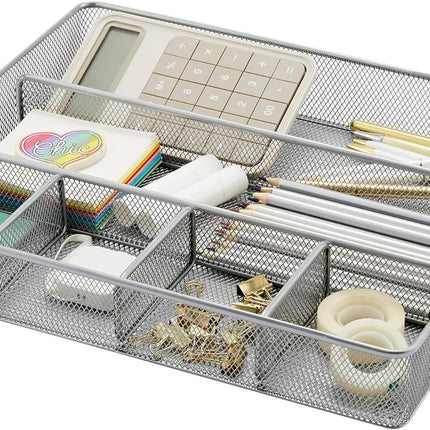 Annova Desk Drawer Organizer/Storage Tray (Silver)