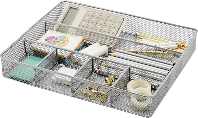 Annova Desk Drawer Organizer/Storage Tray (Silver)