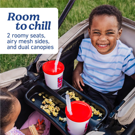 Graco Ready2Roll Stroller Wagon - All-Terrain Stroller Wagon for 2 Kids, Compact Folding Wagon, Accepts Infant Car Seats