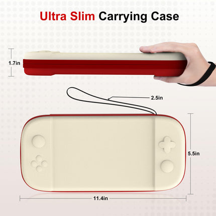 STARTRC GAMES Hard Carrying Case for Nintendo Switch 2, Travel Case Shell Pouch with 12 Games Cartridges, Protective Case for Switch 2 Console & Games Accessories White & Red