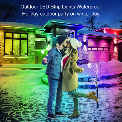 LETIANPAI Outdoor LED Strip Light Waterproof 500ft /150M,IP68 Outside LED Light Strip Waterproof with App Remote Control,Music Sync RGB Exterior LED Rope Light for Balcony