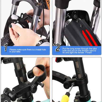 Bike Fenders Front and Rear Adjustable Easy to Install Fit for 20"/22"/24"/26"/700cc MTB BMX Mountain Road Bicycle OVTSPO