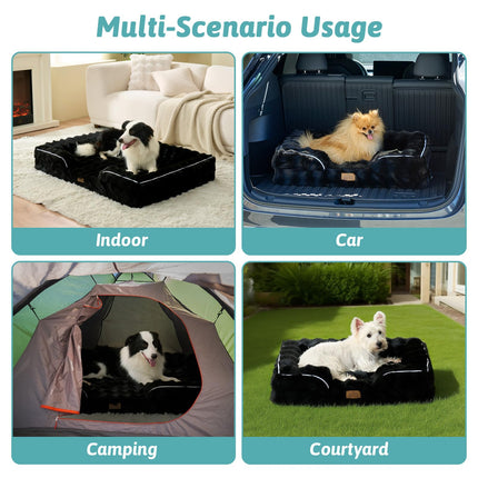 COZY KISS Soft Orthopedic Dog Bed for Extra Large Dogs, XXL Pet Sofa, BLACK