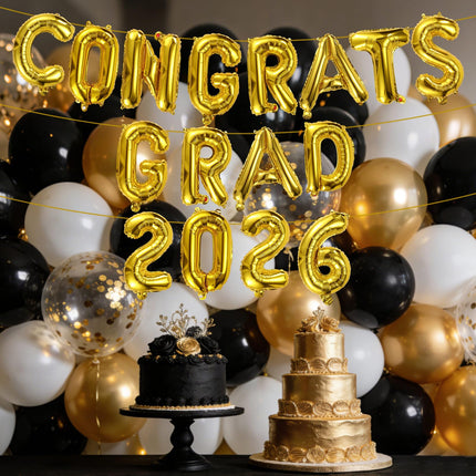 Tangparty Congrats Grad 2026 Letter Balloons/ Grad 2026 for Decor, Parties, Graduation, Senior 2026 Party Supplies, College High School Grad, ETC ETC