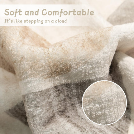 MUJOO 8x10' Area Rugs,Washable Rugs for Living Room Bedroom Dining Room,Large Boho Throw Floor Carpet Non Slip Soft Modern Abstract Bohemian Neutral Beige