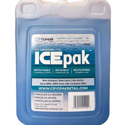 Cryopak ICEpak Hard Shell Reusable Ice Packs for Coolers and Lunch Box Use, Freezer Safe Gel Design, Professional Grade Cooling, Non-Toxic and BPA Free, Essential Travel Accessories, XL