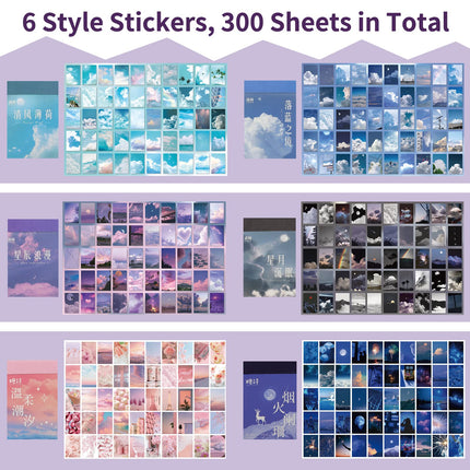 Daoeny 600 Pieces Washi Sticker Set, 12 Set Scrapbooking Diary Planner Album Diary Notebook, Scrapbooking Sticker Journaling Supplies for DIY Arts and Crafts Card Making Laptop Decoration