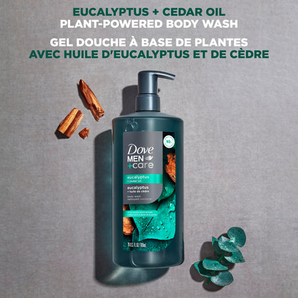 Dove Men+Care Plant-Based Body Wash Eucalyptus & Cedar Oil Pump, 769mL
