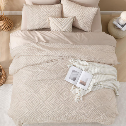 Andency Khaki Super King Comforter, 3 Pieces Boho Bedding Set