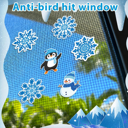 Sinbana 12pcs/6 Pairs Screen Door Magnets Decorations, Christmas Winter Snowflake Snowman Penguin Flexible Magnetic Double Sided Screen Savers for Pet Bird Protection Fridge Decals Cruise Door Decor