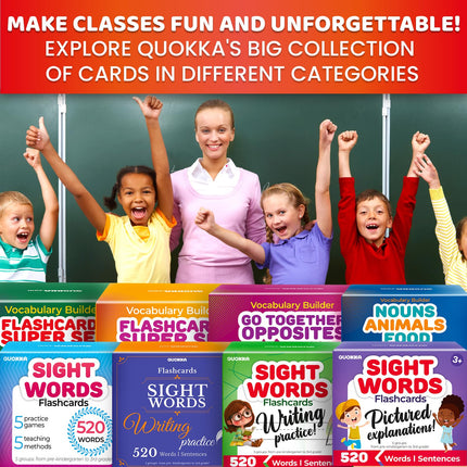 QUOKKA 208 Vocabulary Flash Cards Go Together and Opposites Matching Card Game