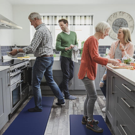 Homergy Anti Fatigue Kitchen Mats for Floor 2 Piece Set, Memory Foam Cushioned Rugs, Comfort Standing Desk Mats for Office, Home, Laundry Room, Waterproof & Ergonomic, 44x77 cm and 44x150 cm