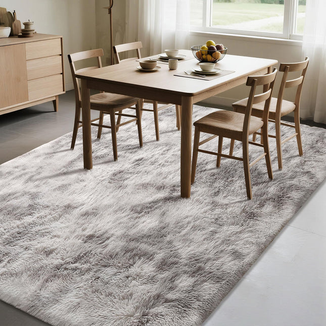 Cinknots Area Rugs Fluffy Carpet Modern Living Room Bedroom Nursery Dorm Soft Non-Slip Carpet Large Modern Indoor Shaggy Carpet Room Home Décor (Grey White, 3.9'x 5.2'（120 * 160cm）)