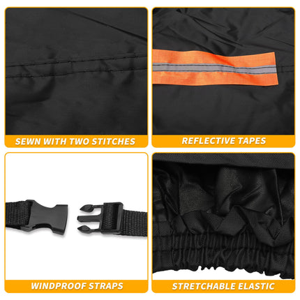 Partuto Waterproof All Weather Sun Rain Protection Full Exterior Cover for Chevrolet Tahoe Black with Left Side Zippers