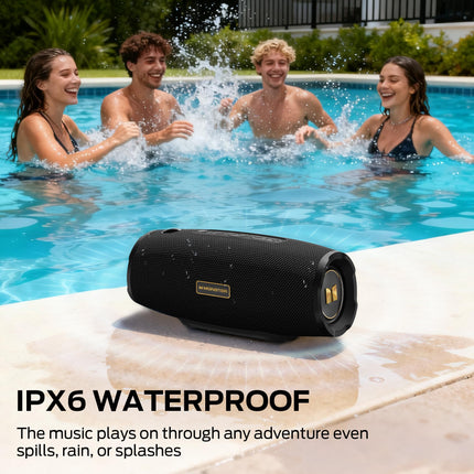 Monster S380 Bluetooth Speaker, Portable Speaker with 40W Stereo Sound, Bluetooth 6.0, 20H Playtime, IPX6 Waterproof, TWS Pairing, Support AUX/TF Card, Wireless Speaker for Outdoor, Travel, Party