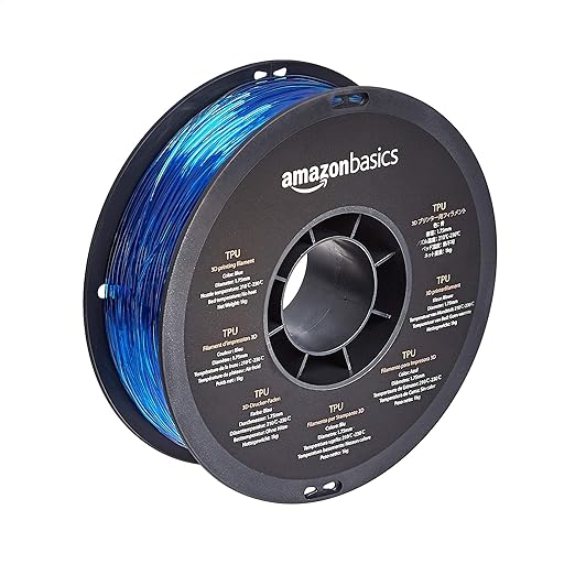 Amazon Basics TPU 3D Printer Filament, 1.75mm, Blue, 1 kg Spool (2.2 lbs)