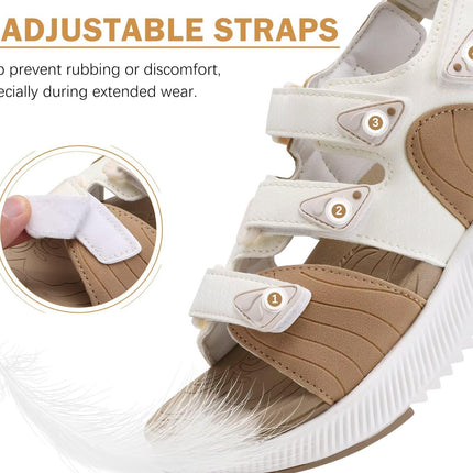 ONCAI Women's Walking/Hiking Sandals with Arch Support & Adjustable Straps, Beige/White