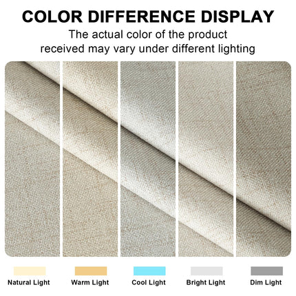 LumiLoom 100% Blackout Curtains 120 Inch Length 2 Panel Set, Heavy Duty Flax Linen Curtains for Living Room, Thermal Insulated Drapes for Bedroom, W52" x L120", Ivory