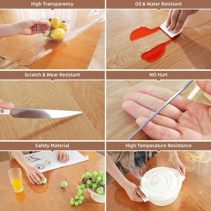 Warmstar 24x60" 2mm thick Clear PVC Rectangle Cover Protector Mat for Kitchen, Dresser, Dining Table, Desk X00449AIVP