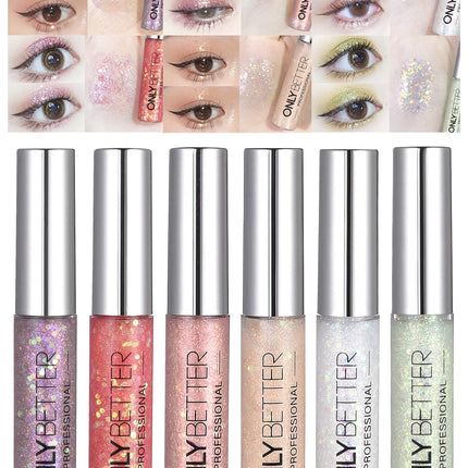 ONLYBETTER Liquid Long Lasting, Quick-Dry Shimmer Waterproof Eye Shadow Glitter Set