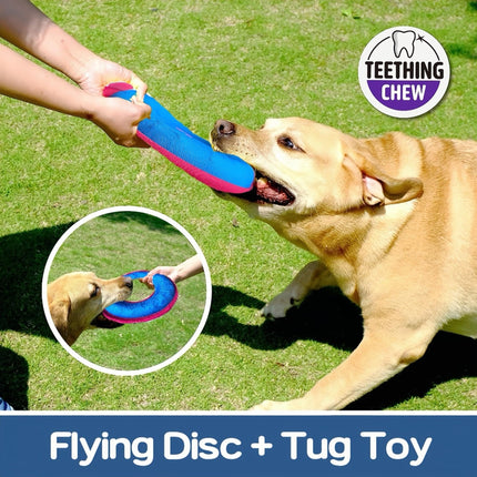 Flying Discs Dog Toy, Pet Interactive Training Fetch Toy Floating Water Soft Saucer Dog Medium/Large Breeds Great for Beach and Pool