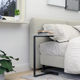 ANYHI Oval C Shaped Side Table for Small Space, Modern Couch End Table with Metal Frame