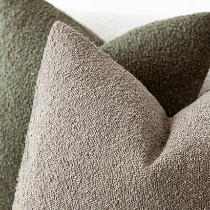 Foindtower 12x20" Pack of 2 Textured Boucle Throw Accent Solid Lumbar Cozy Pillow Case for Chair Sofa, Light Taupe X0048OVV8P