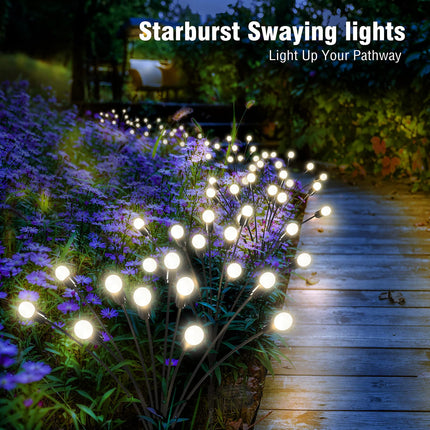 FRSTONA 6 Pack Solar Firefly Lights Outdoor Garden Decorative 10 LED Big Bulb Waterproof Wind Swaying Solar Power Lights for Yard Lawn Pathway Flower Decor