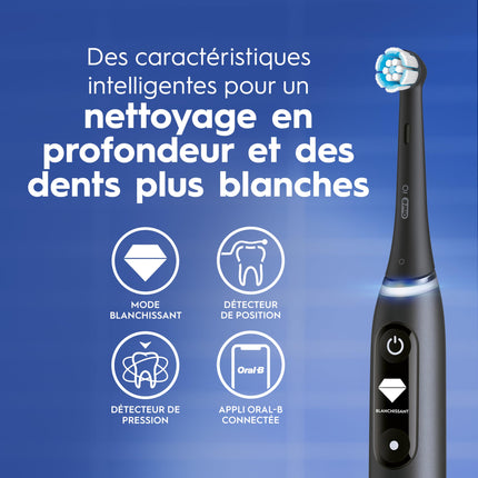 Oral-B iO6 Electric Toothbrush, for a Deep Clean and Whiter Teeth, Opal Grey, iO Series 6 with 1 Toothbrush, 1 Brush Head, and 1 Travel Case