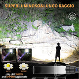 Chasinglee 90000 Lumens Rechargeable LED Flashlight - Super Bright Tactical Flashlight with Type-C Charging, 5 Modes, IPX65 Waterproof - Ideal for Camping, Hiking, Emergencies