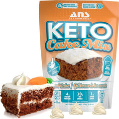 ANS Performance Carrot Cake Mix - Low Carb Keto Baking Mix - Easy to bake - Zero Added Sugar - Naturally Sweetened - Gluten-Free Treat - Vegetarian Friendly - Bakes 1 Carrot Cake or 8 Muffins