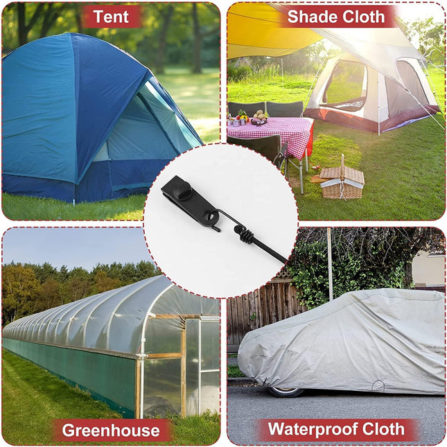 MEIYUE Heavy Duty Outdoor with 8 Pack Tarp Clips, 4 Straps with Dual Hooks for Bikes Tie Downs Camping Cargo Luggage