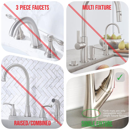 Ternal 2-pack Kitchen Faucet, Absorbent Microfiber Fabric, Machine Washable Splash Guard & Drip Catcher for Around Faucet Handle Sinkmat Mini, 1 Pack, Black