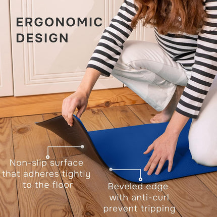 Homergy Anti Fatigue Kitchen Mats for Floor 2 Piece Set, Memory Foam Cushioned Rugs, Comfort Standing Desk Mats for Office, Home, Laundry Room, Waterproof & Ergonomic, 44x77 cm and 44x150 cm
