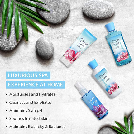 Vital Luxury Bath & Body Kit, 3 Fl Oz, Ideal Skincare Gift Home Spa Set, Includes Body Lotion, Shower Gel, Body Cream, and Fragrance Mist (Cityoflove)
